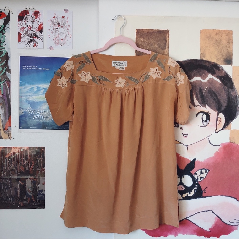 Retro 80’s Silk Floral Blouse